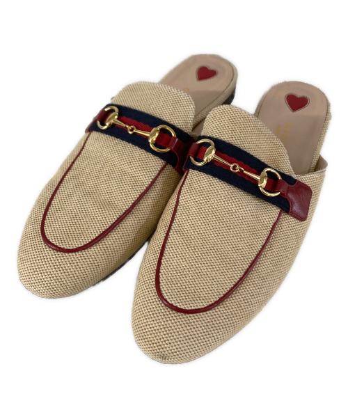 中古・古着通販】GUCCI (グッチ) ホースビットミュール ベージュ  