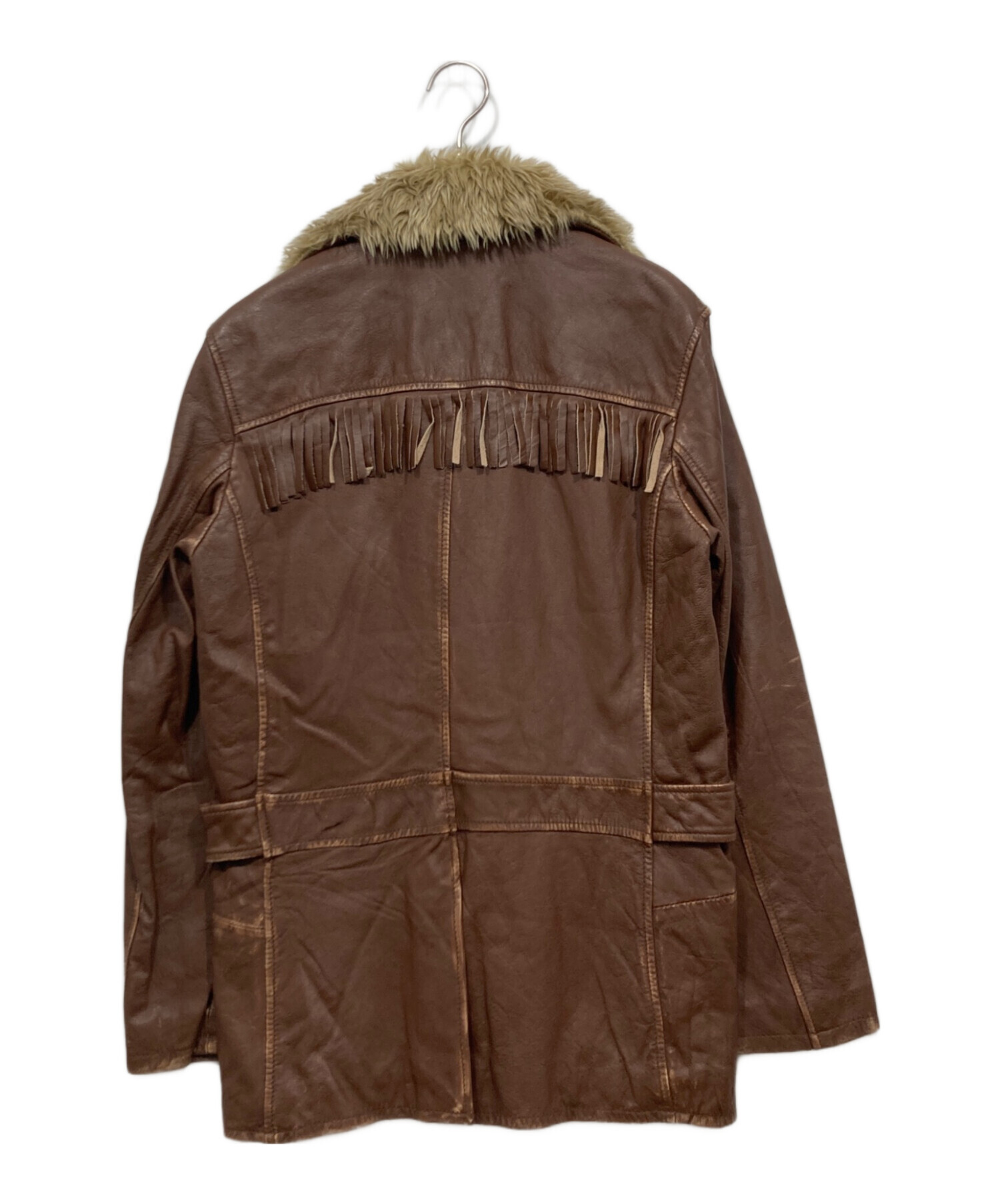 中古・古着通販】Schott (ショット) ファーフリンジ レザージャケット 