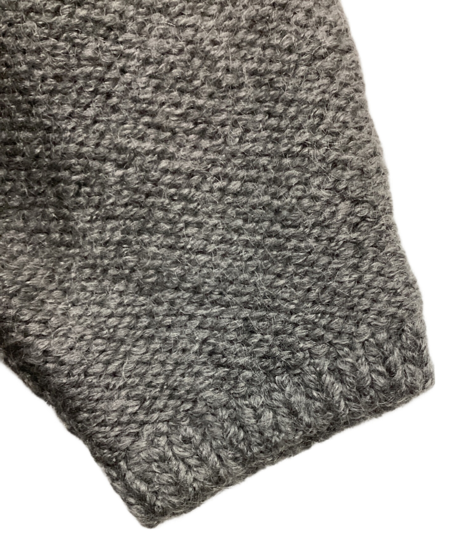 中古・古着通販】DRAWER (ドゥロワー) ウールモヘア半袖ニット グレー