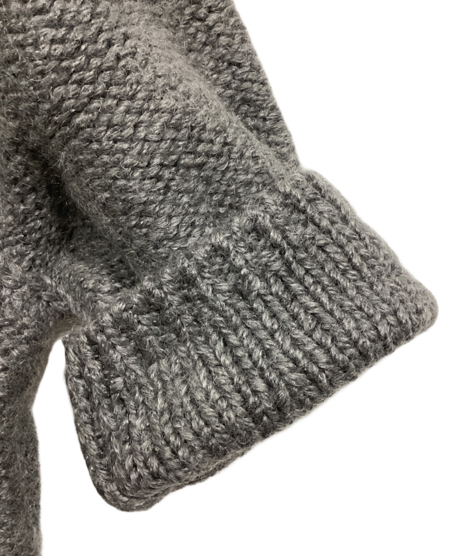 ドゥロワー drawer グレーモヘアスパンコールニット 中古・古着通販】DRAWER (ドゥロワー) ウールモヘア半袖ニット グレー