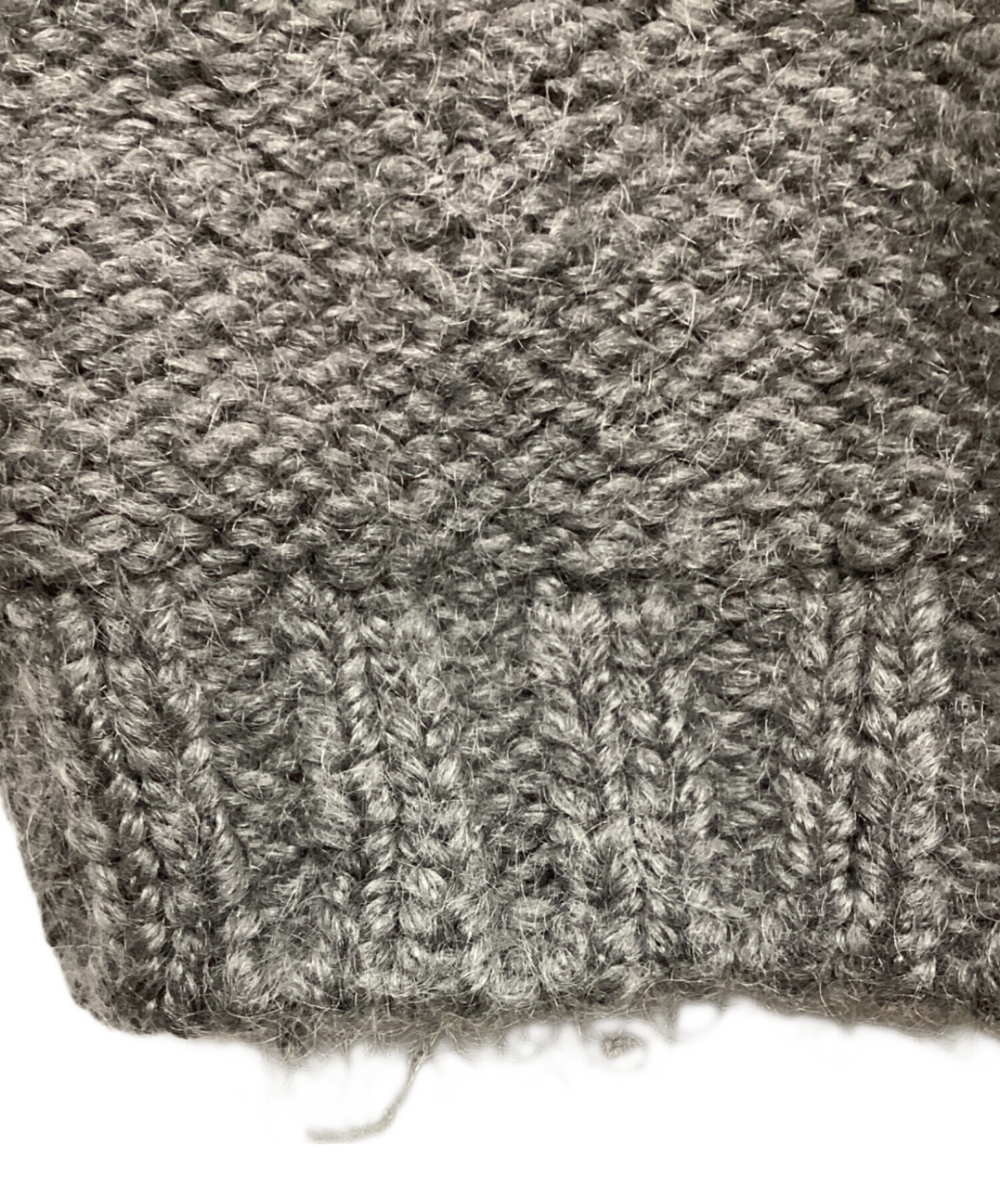 中古・古着通販】DRAWER (ドゥロワー) ウールモヘア半袖ニット グレー