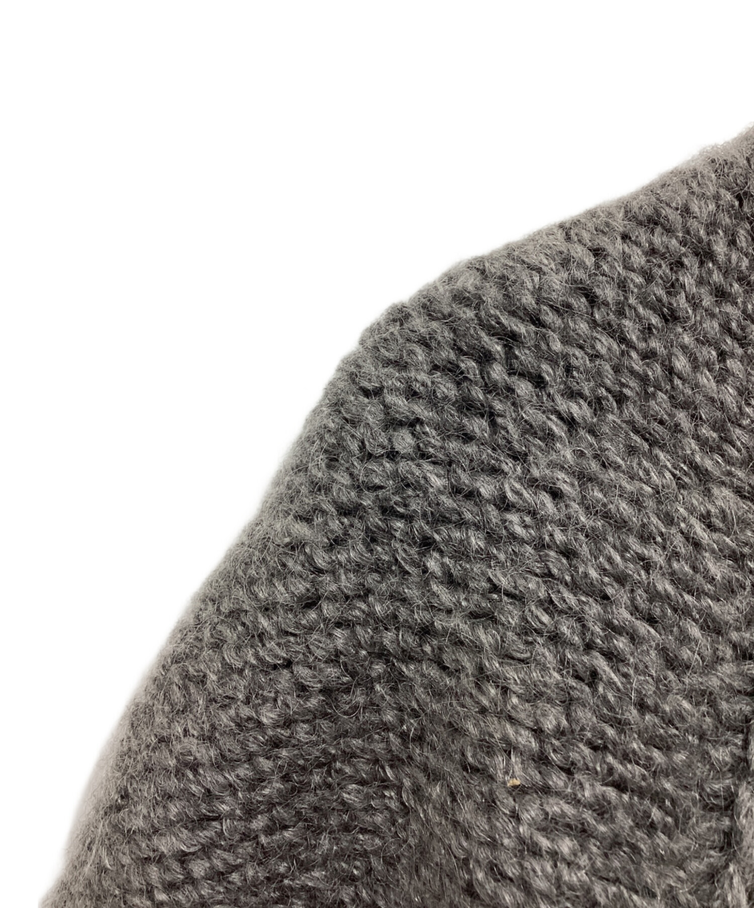 中古・古着通販】DRAWER (ドゥロワー) ウールモヘア半袖ニット グレー