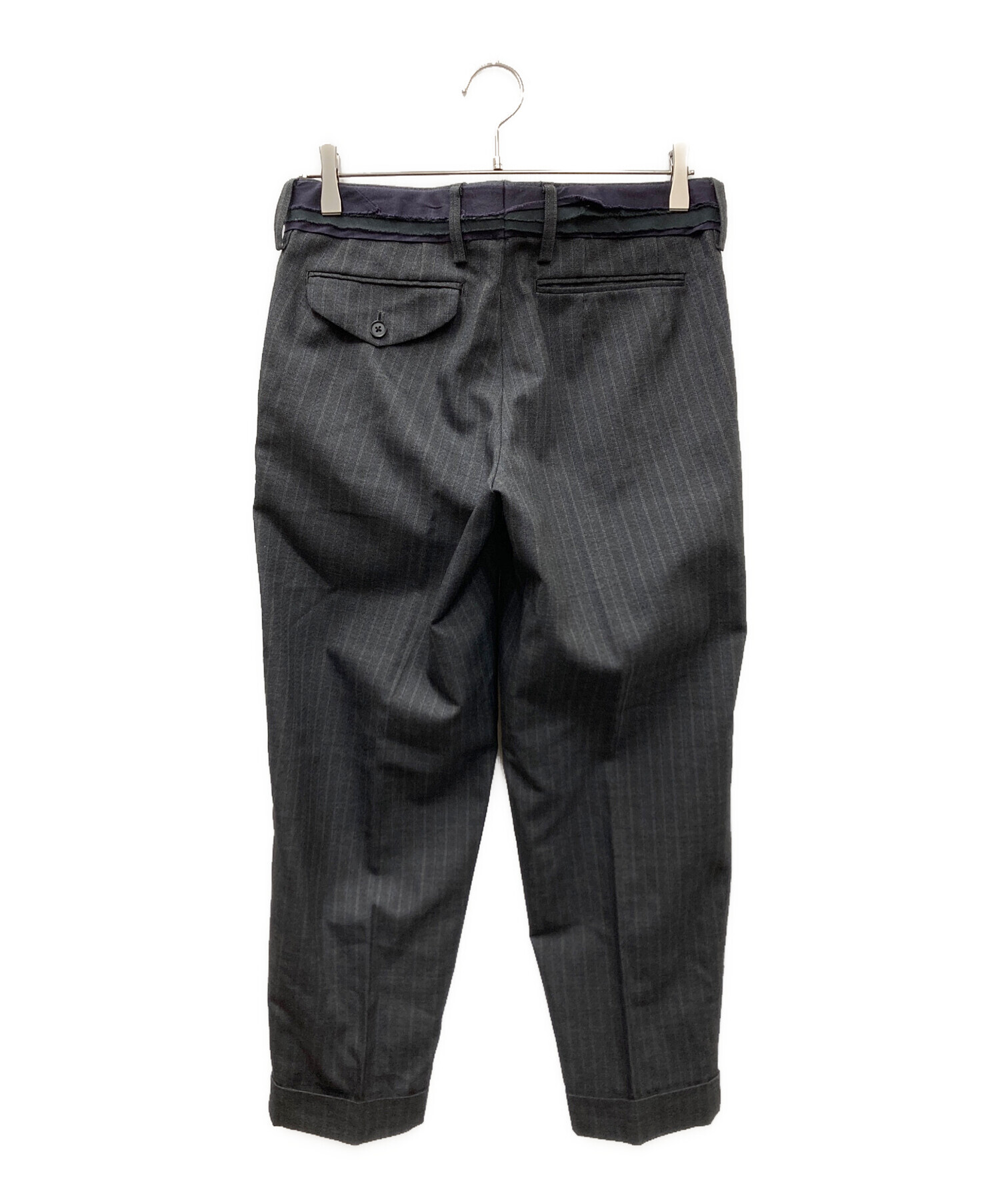 中古・古着通販】KOLOR (カラー) ストライプスラックスパンツ グレー