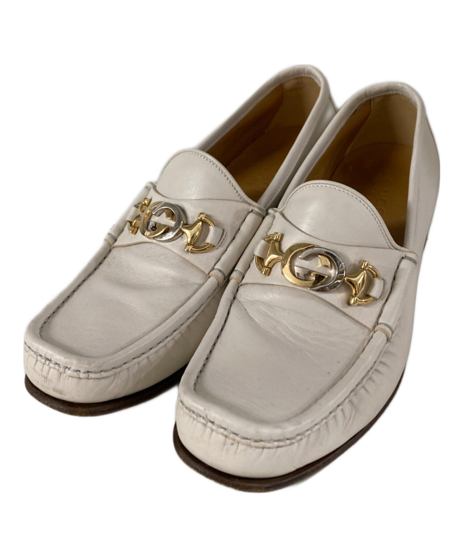 GUCCI ローファー白 グッチ ホースビット 1953〕ウィメンズ ローファー ・ホワイト