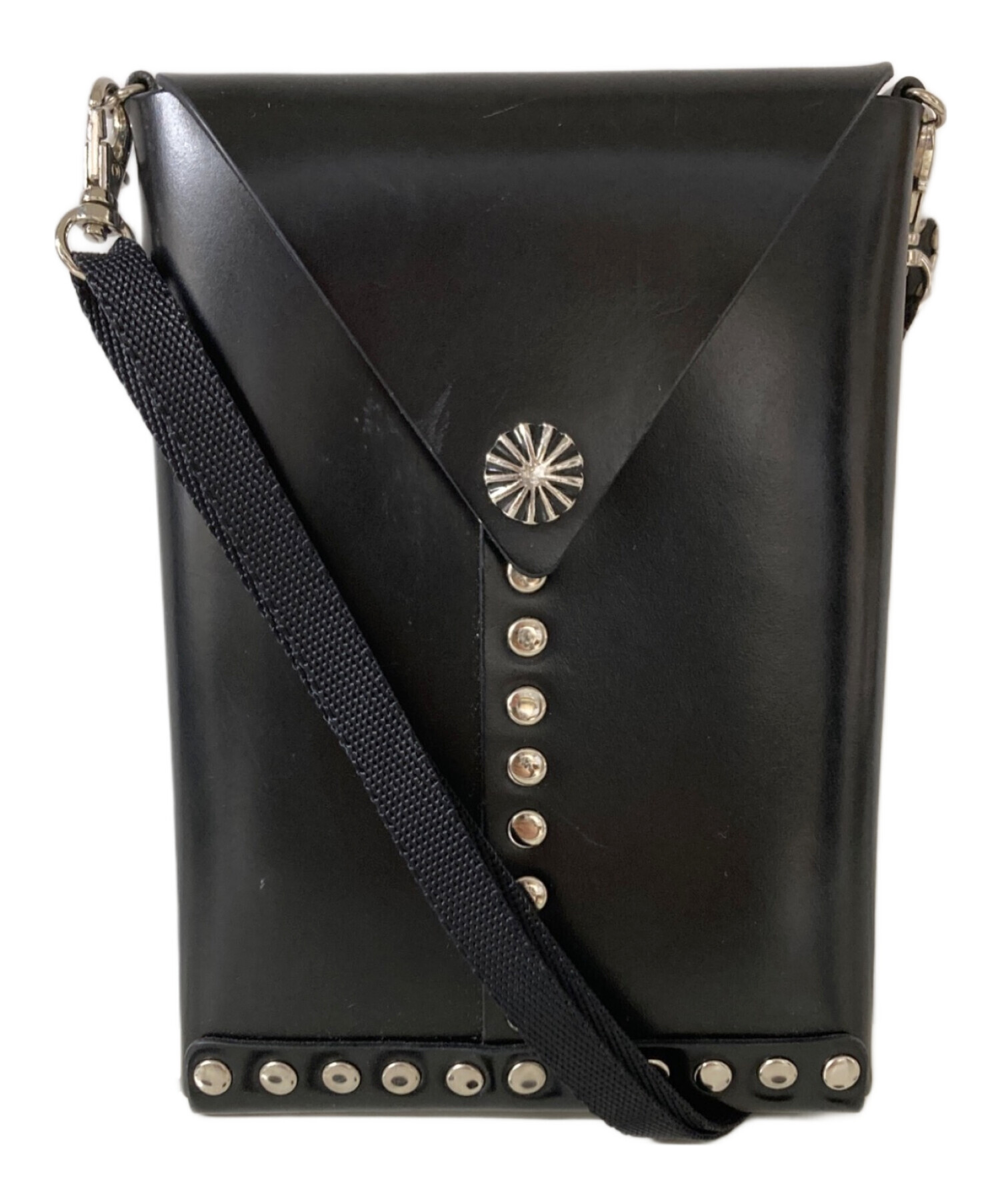 TOGA PULLAトーガプルラ レザーポーチ ブラック TOGA PULLA/トーガプルラ】Leather shoulder pouch/レザーショルダー