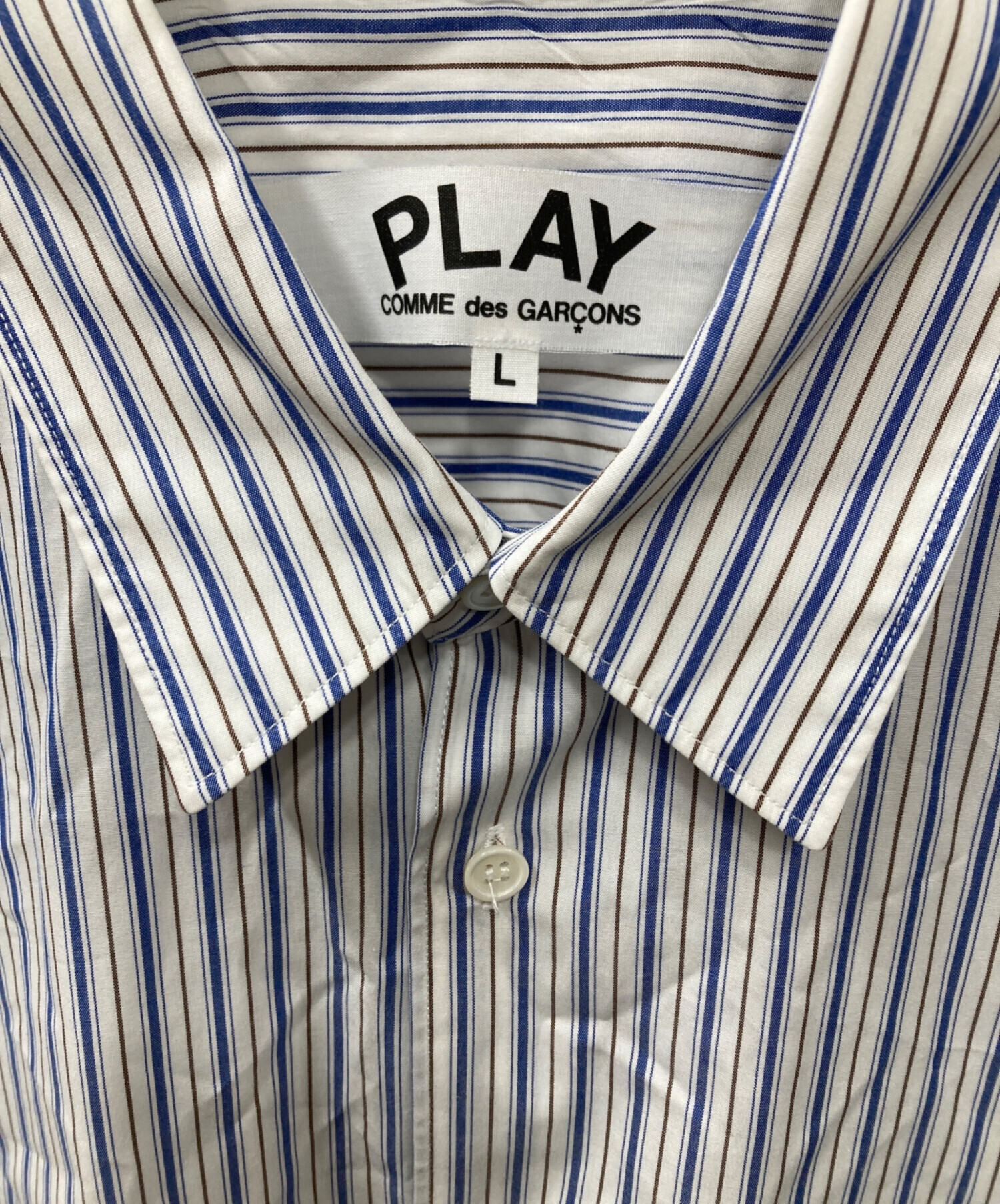 プレイコムデギャルソン/ストライプシャツ/L 中古・古着通販】PLAY 