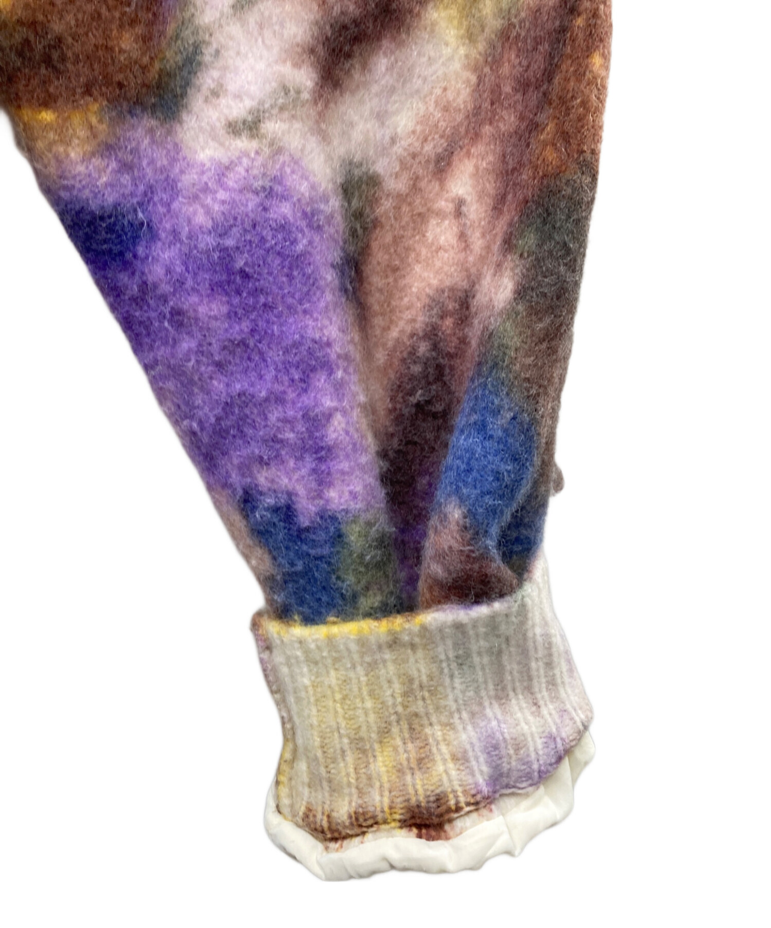 【アメリビンテージ】マルチカラーカーディガン　パープル人気完売 中古・古着通販】Ameri (アメリ) UND TEXTURE ART FLOWER KNIT