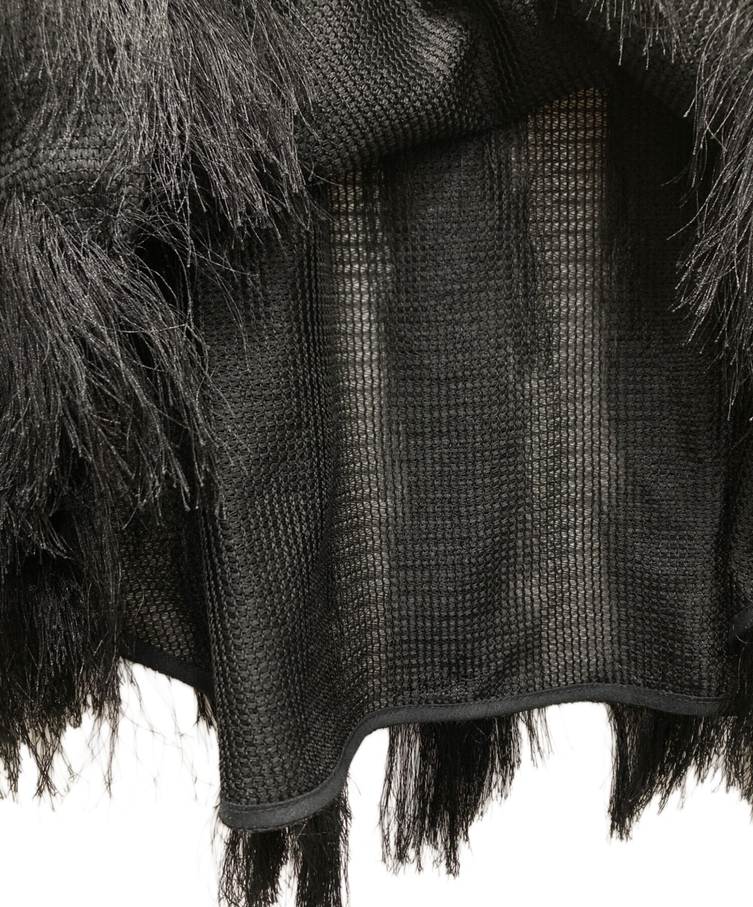 中古・古着通販】AMERI (アメリ) FULL FRINGE OVER TOP ブラック