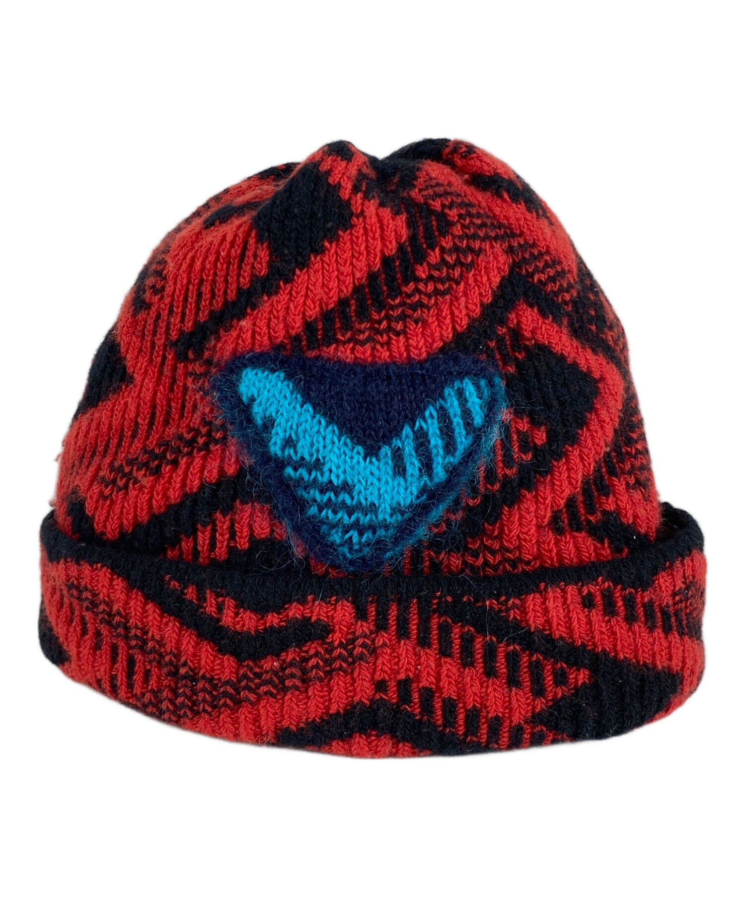 PRADA カシミヤ　ビーニー 中古・古着通販】PRADA (プラダ) ウールカシミヤニットビーニー レッド