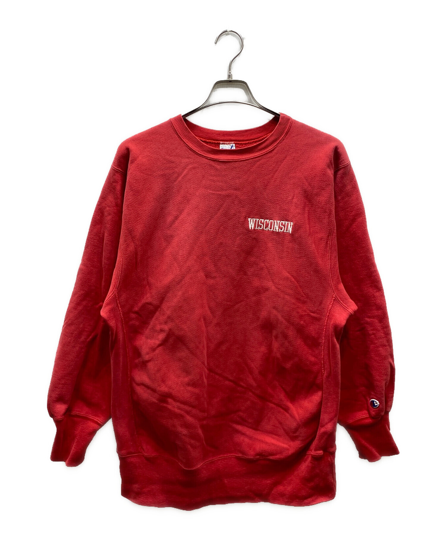チャンピオン リバースウィーブ スウェット ヴィンテージ 刺繍 90s 赤 中古・古着通販】Champion (チャンピオン) 90's 刺繍デザインリバース