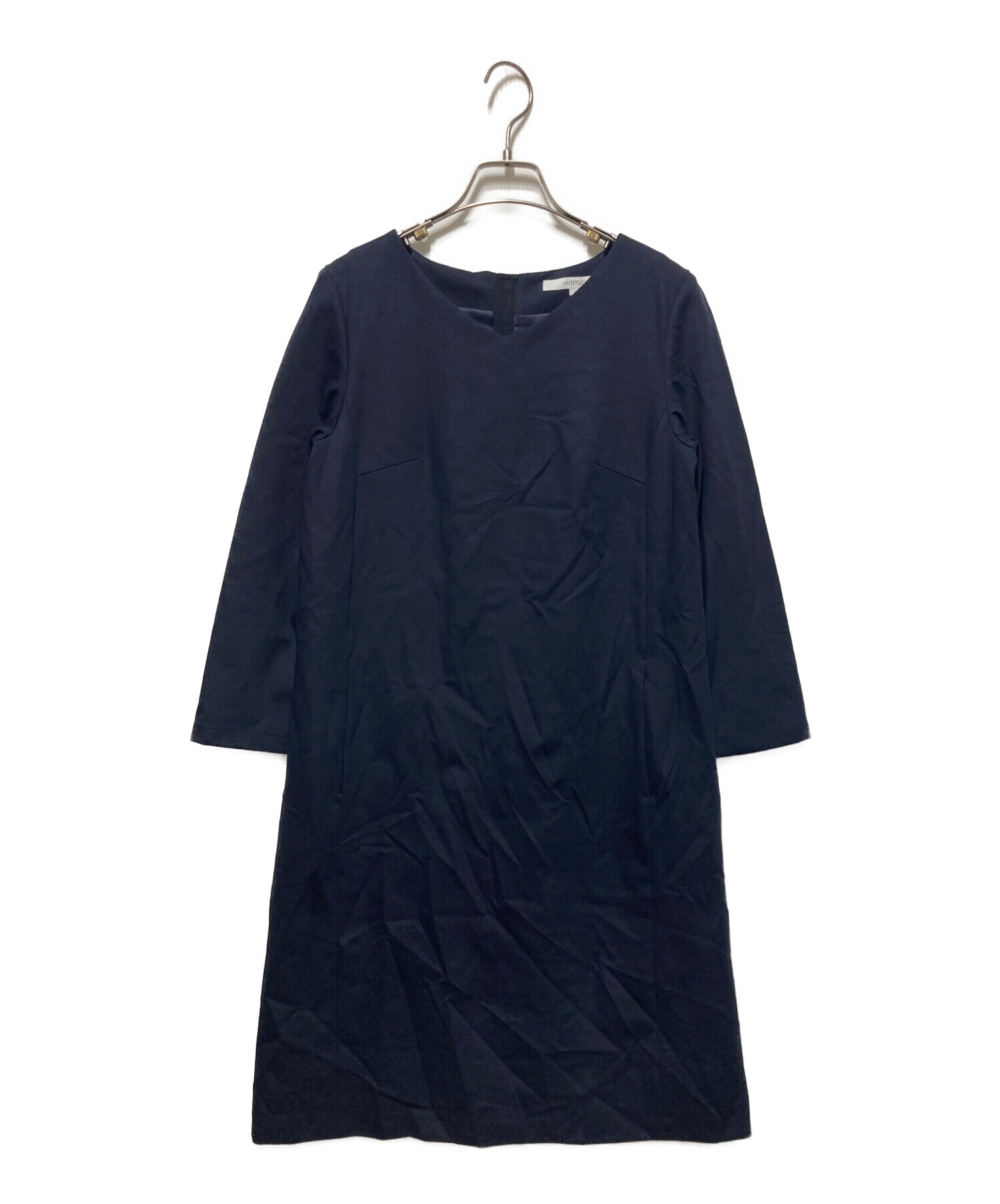 中古・古着通販】UNTITLED (アンタイトル) Vネックワンピース ネイビー