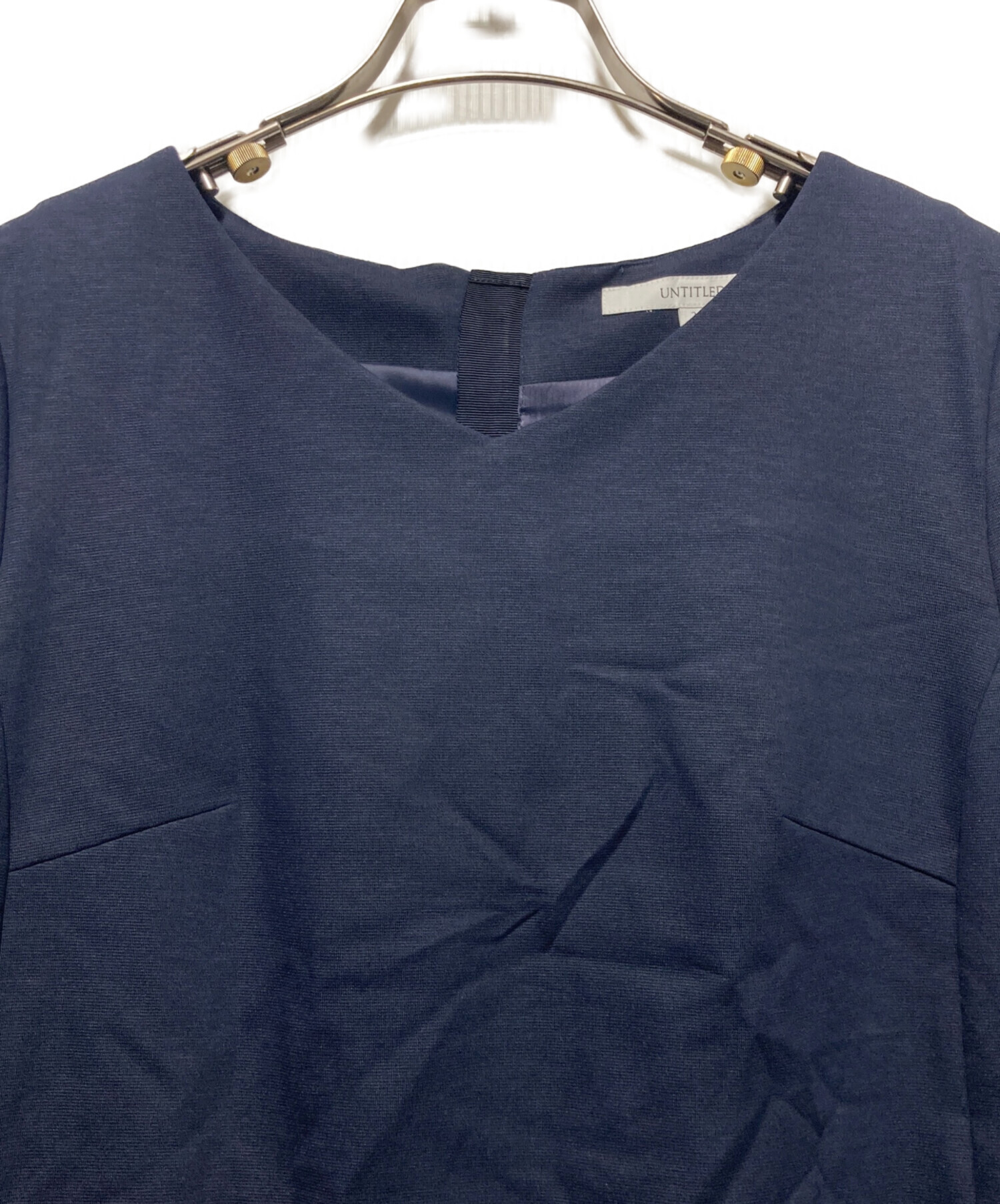 中古・古着通販】UNTITLED (アンタイトル) Vネックワンピース ネイビー