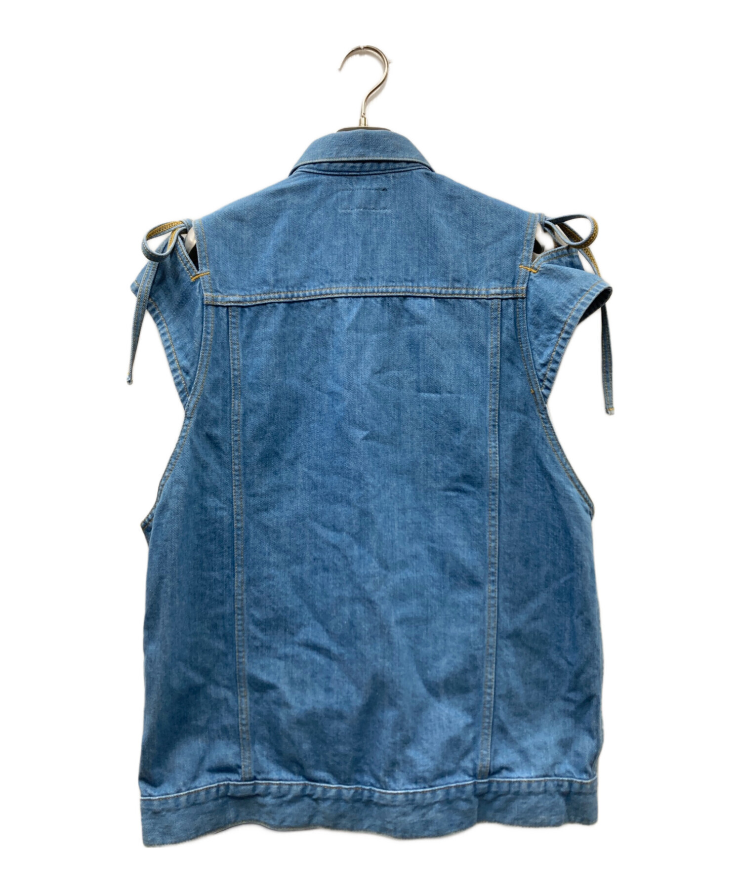 中古・古着通販】soduk (スドーク) ribbon denim vest デニムベスト