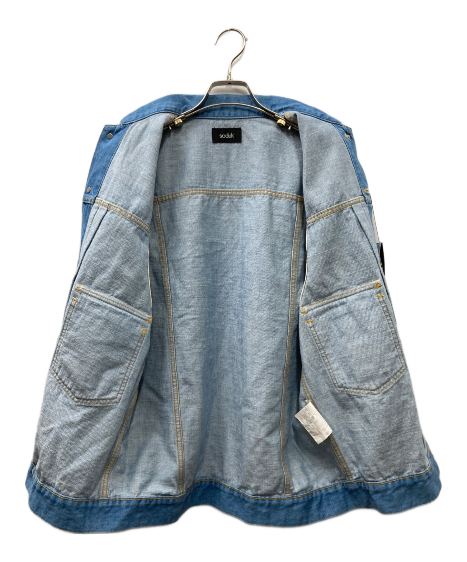 中古・古着通販】soduk (スドーク) ribbon denim vest デニムベスト 