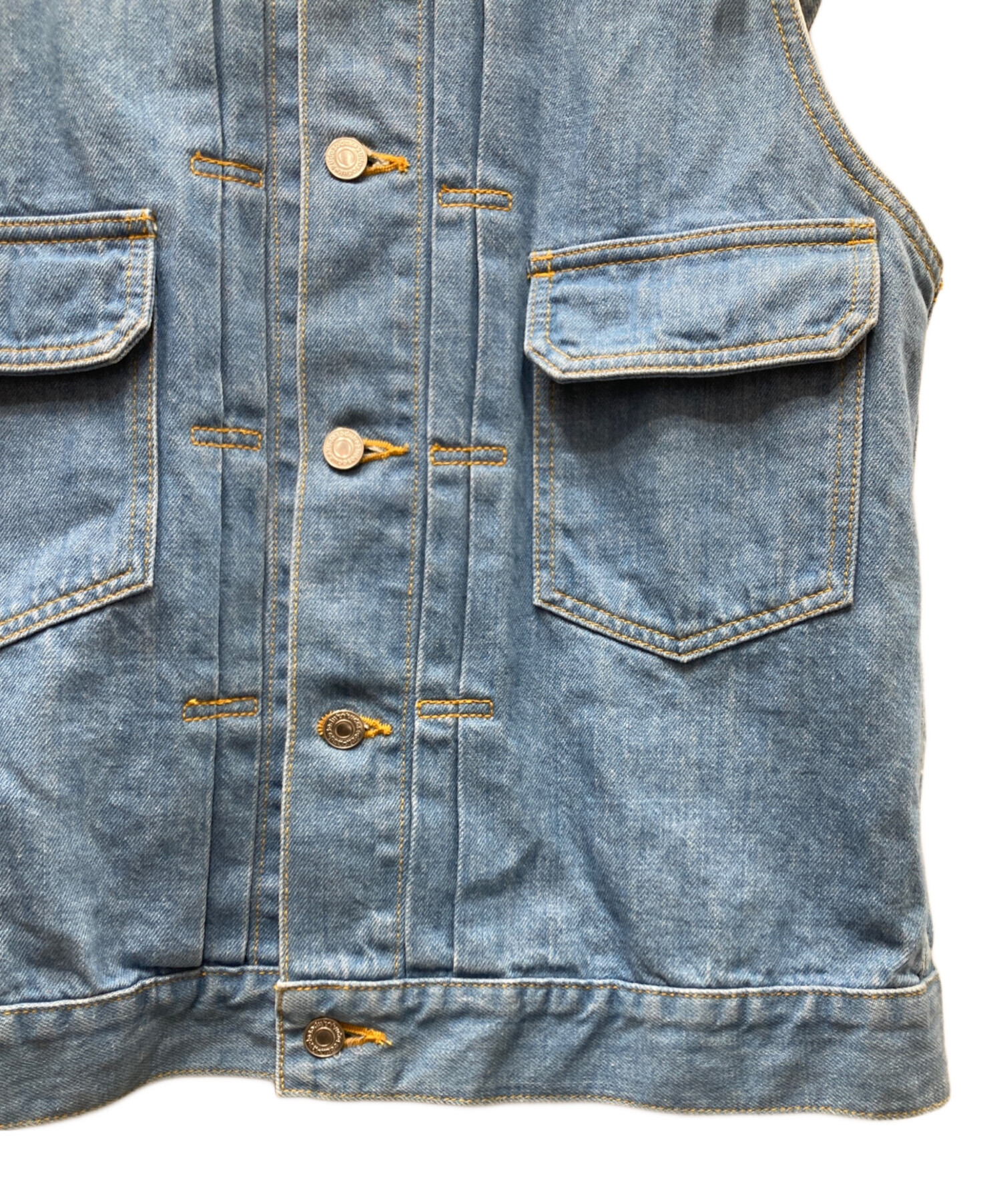 中古・古着通販】soduk (スドーク) ribbon denim vest デニムベスト