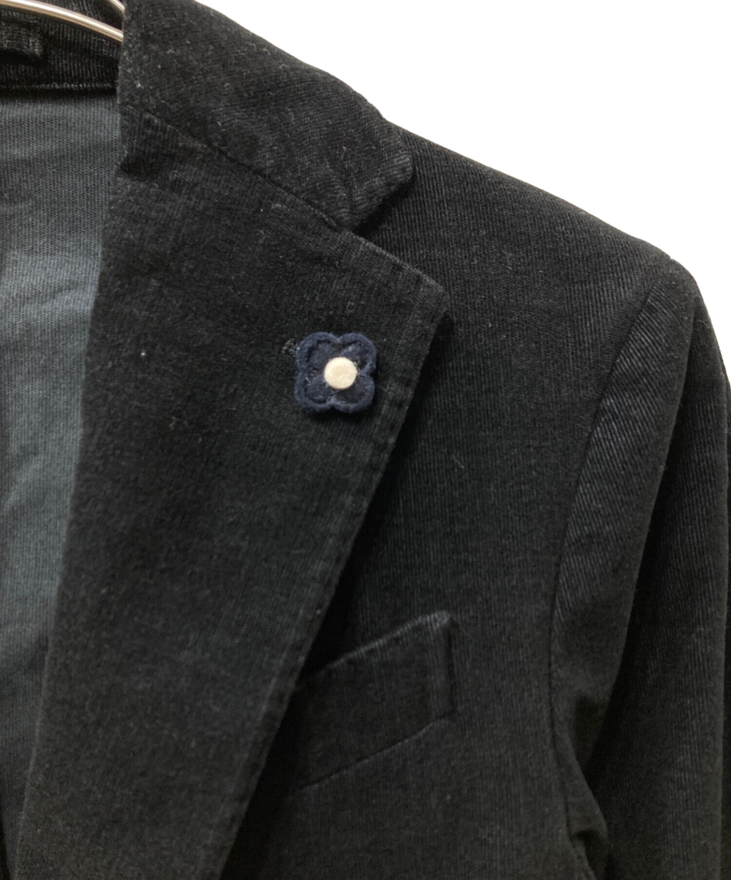 LARDINI ブラック コーデュロイ テーラードジャケット Sサイズ 中古・古着通販】LARDINI (ラルディーニ) コーデュロイセットアップ