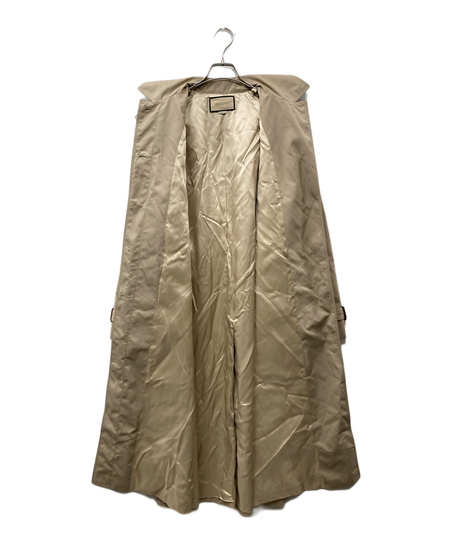 中古・古着通販】GUCCI (グッチ) ウェブストライプステンカラーコート 中古・古着通販】GUCCI (グッチ) ウェブストライプステンカラーコート