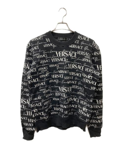 【中古】ヴェルサーチ ヴェルサーチェ VERSACE JACQUARD KINT SWEATER SIZE 50 1003883 1A02469 ☆AA★250725 中古・古着通販】VERSACE (ヴェルサーチェ) ジャガードロゴニット