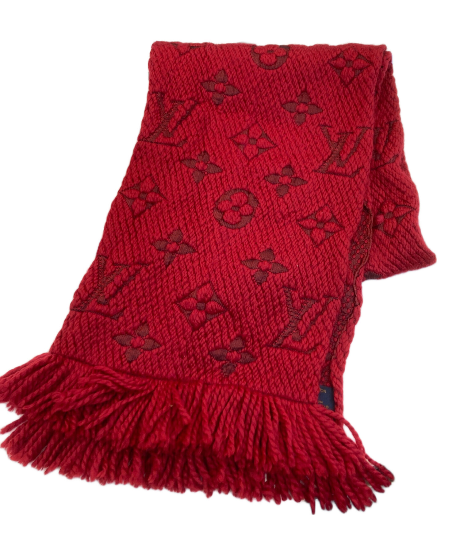 Louis Vuitton レッド マフラー モノグラム 中古・古着通販】LOUIS VUITTON (ルイ ヴィトン) エシャルプ・ロゴ