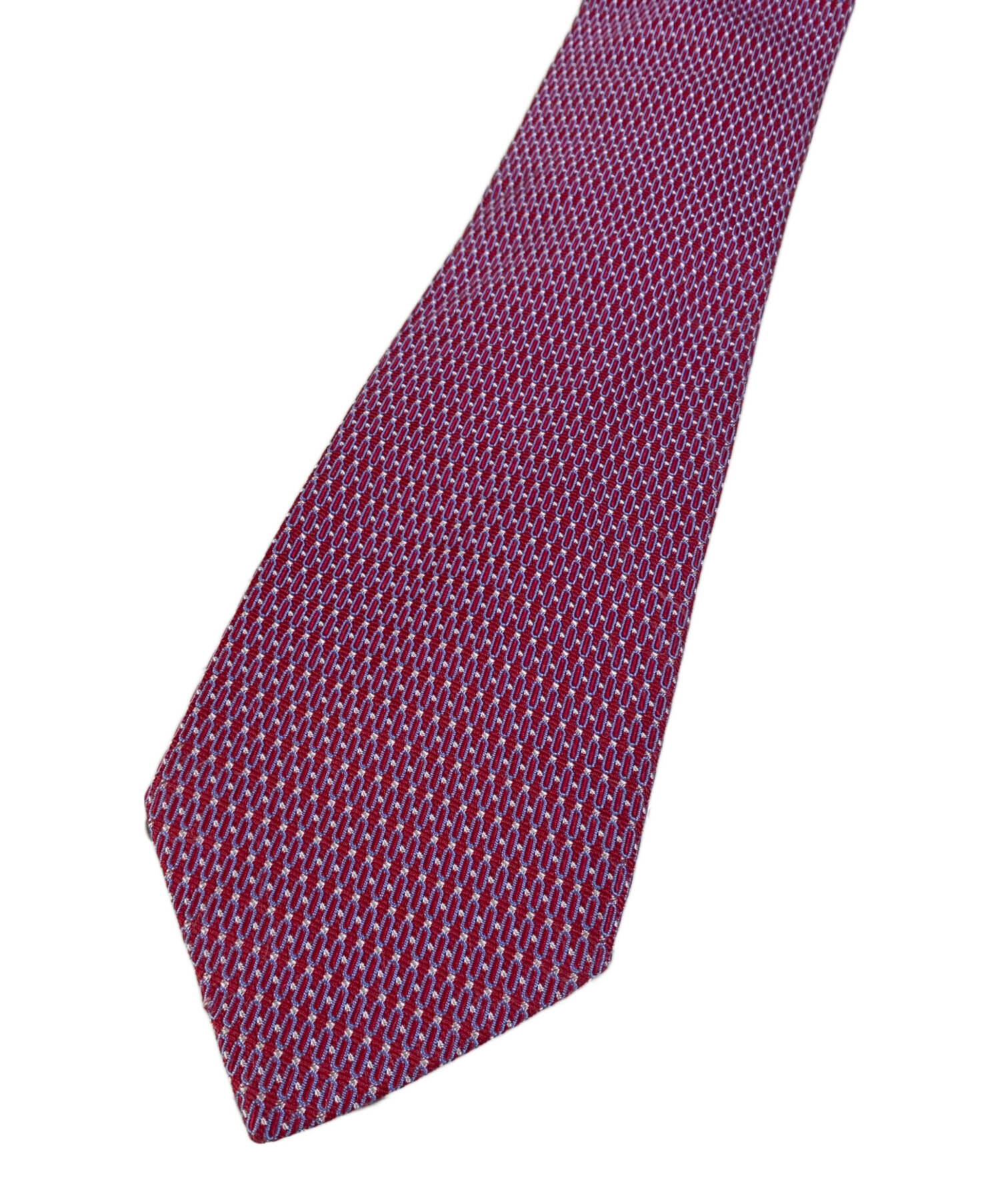 【新品】HERMES エルメス ネクタイ 極美品 ローズ レッド パープル 赤紫 中古・古着通販】HERMES (エルメス) 総柄ネクタイ レッド サイズ