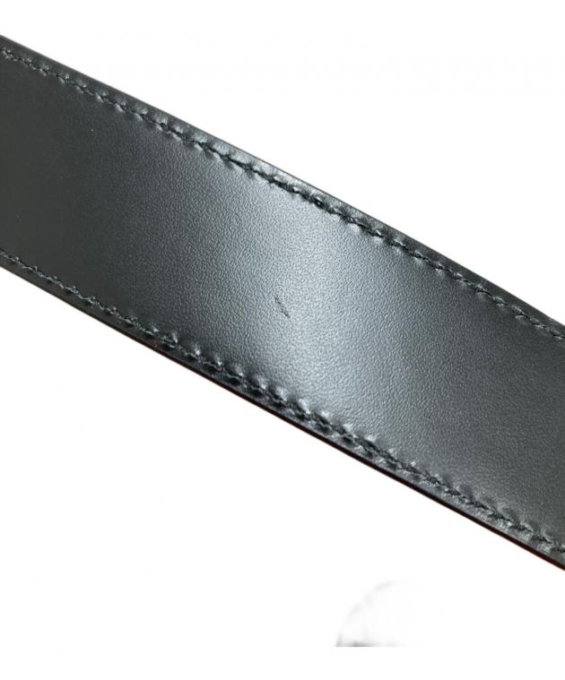 中古・古着通販】GUCCI (グッチ) GGロゴ レザーベルト ブラック サイズ