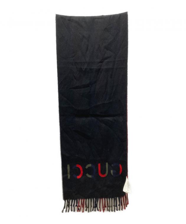 中古・古着通販】GUCCI (グッチ) ストライプウールマフラー マルチ