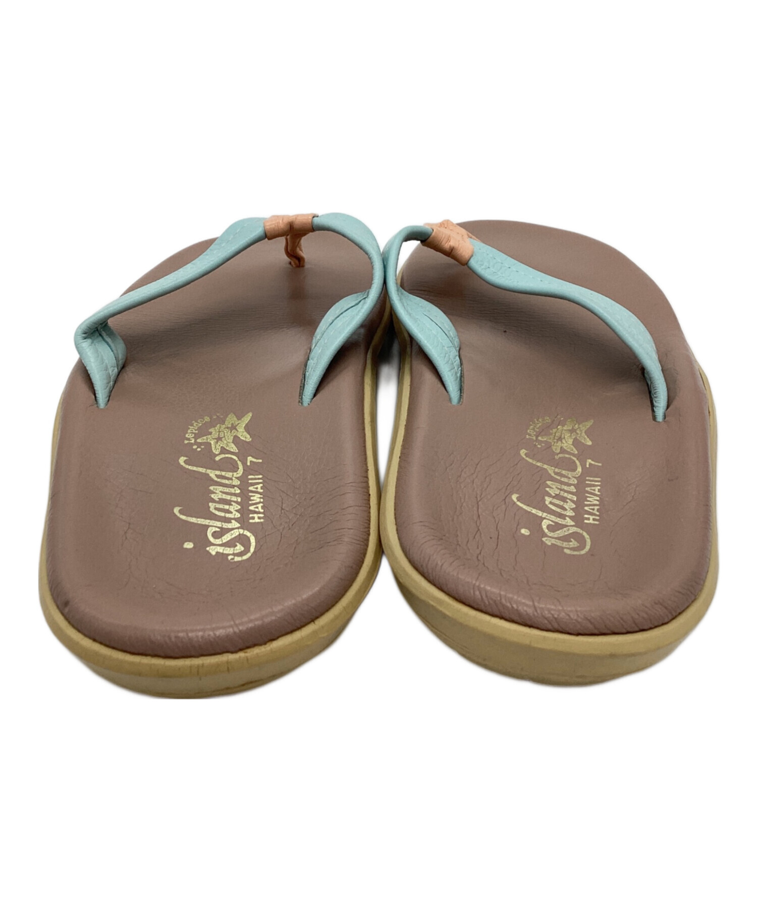 【美品】アイランドスリッパ イントレチャート トングサンダル 茶 US8 中古・古着通販】ISLAND SLIPPER (アイランドスリッパ) レザートング
