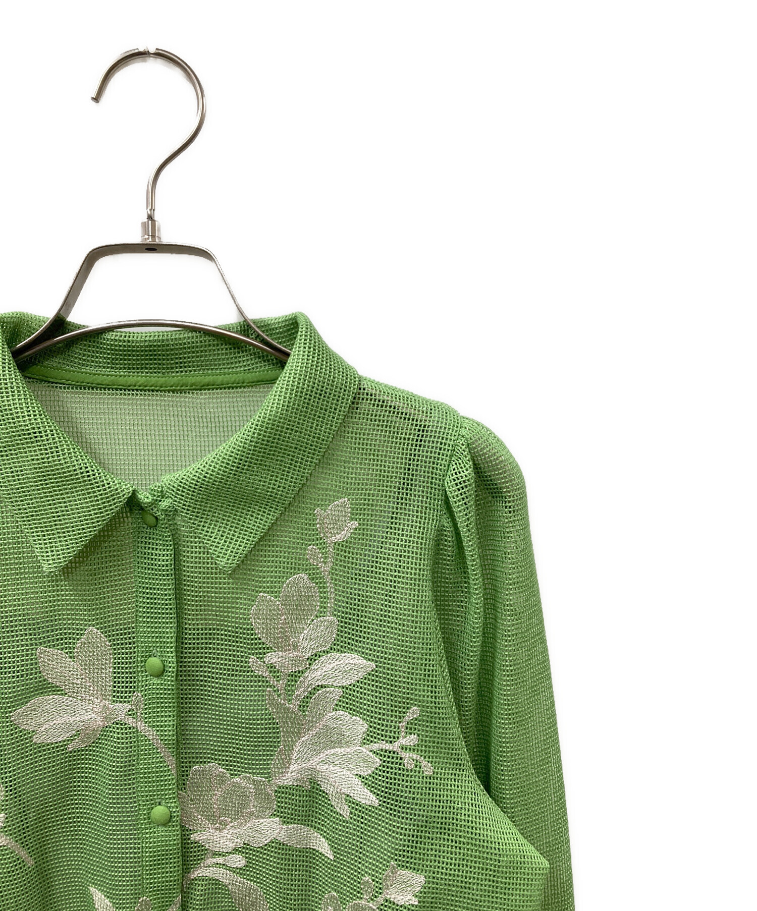 中古・古着通販】AMERI (アメリ) ADALEE EMBROIDERY MESH BLOUSE