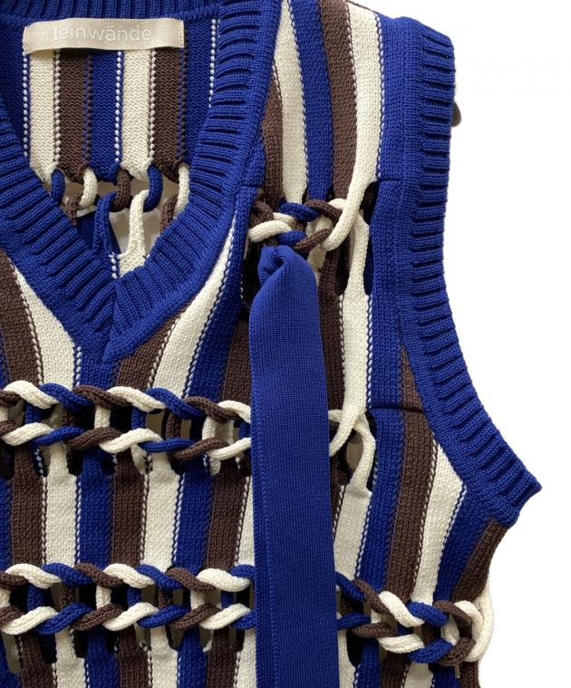 ベスト ジレ Braids Stripe Knitted Vest レディース 中古・古着通販