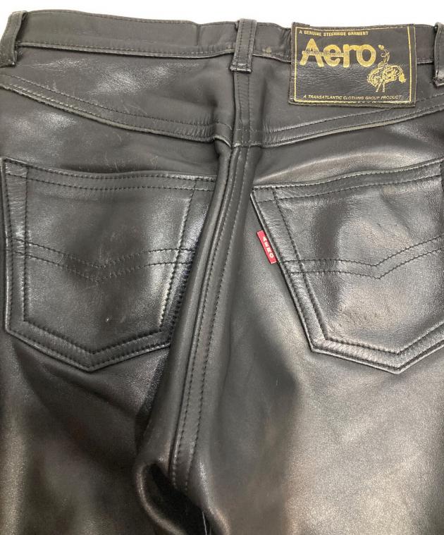 中古・古着通販】Aero LEATHER (エアロレザー) レザーパンツ ブラック