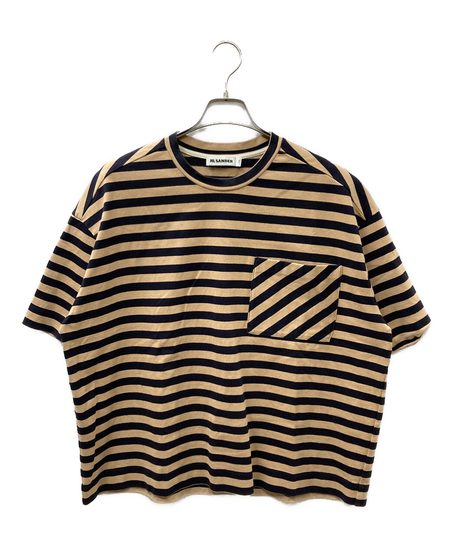 中古・古着通販】JIL SANDER (ジルサンダー) ボーダーTシャツ ベージュ 
