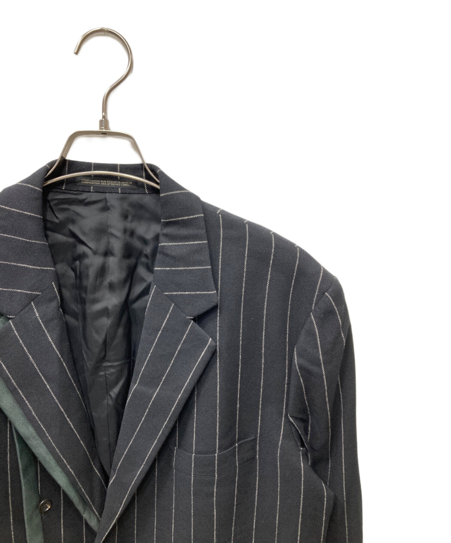 Yohji Yamamoto POUR HOMME テーラードジャケット Yohji Yamamoto POUR HOMME シワギャバスタンドカラー×テーラード