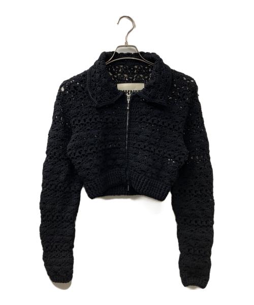 中古・古着通販】NKNIT (ンニット) crochet KNIT zip cardigan