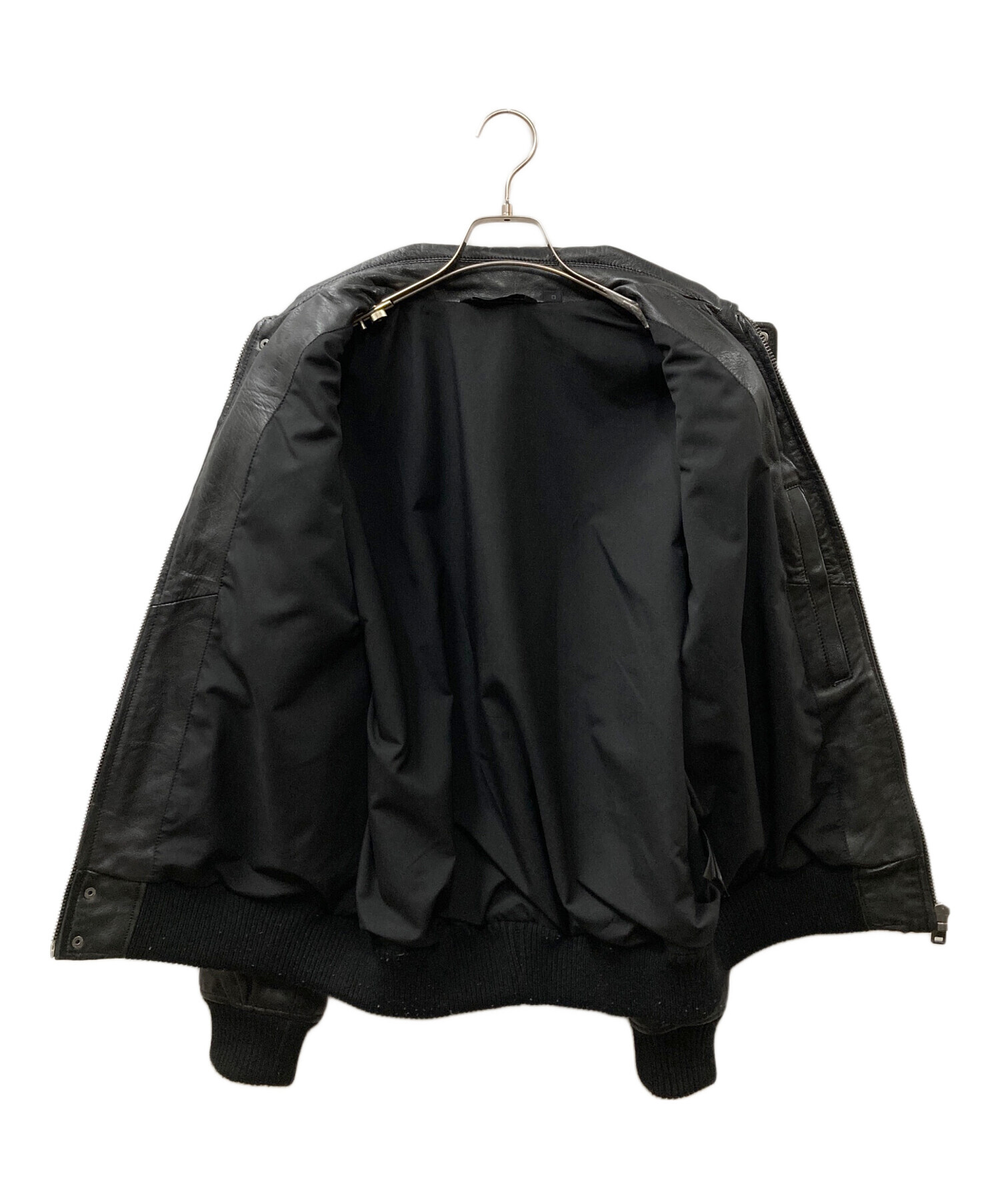 中古・古着通販】ZARA (ザラ) A-2 レザージャケット ブラック サイズ