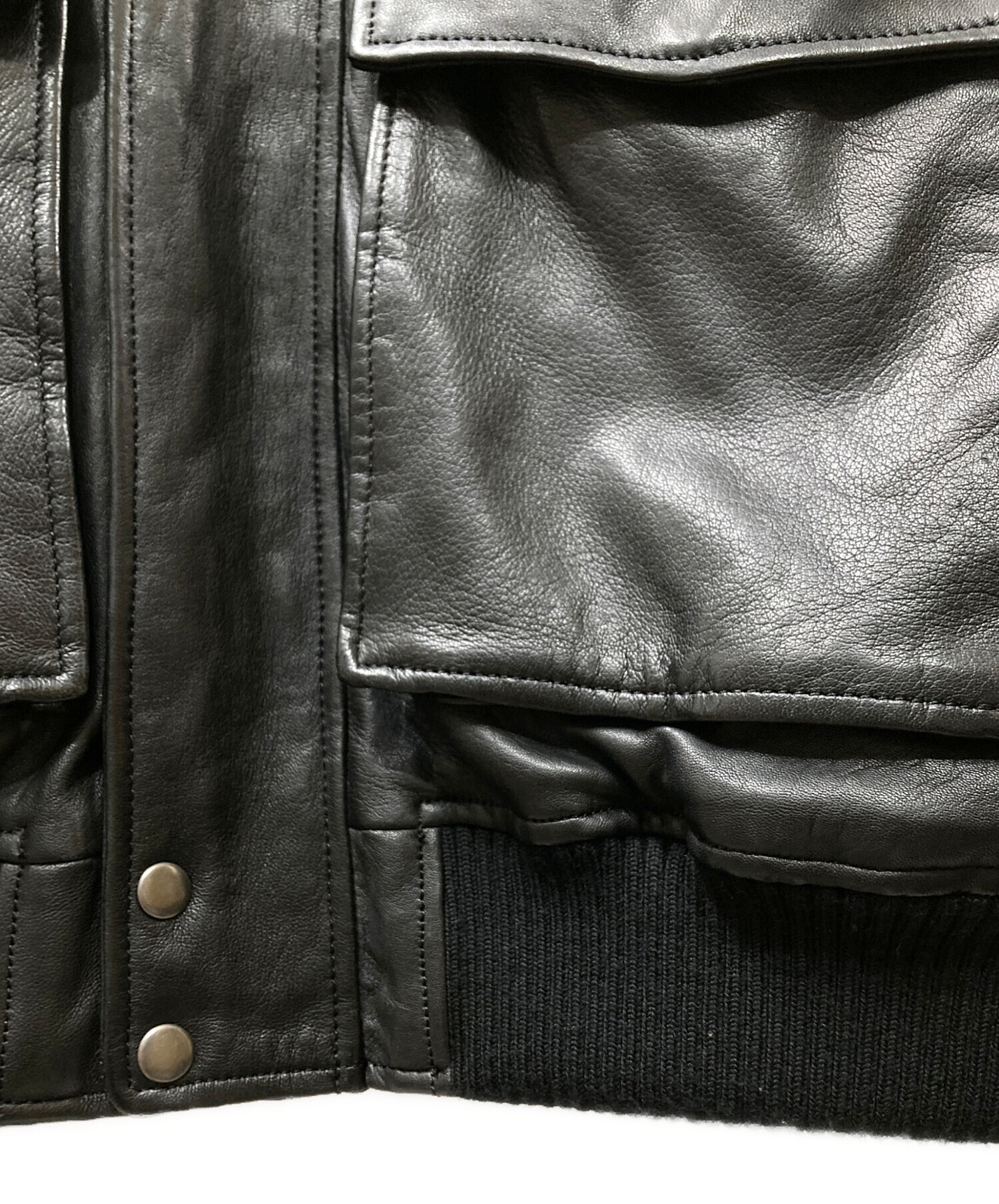 中古・古着通販】ZARA (ザラ) A-2 レザージャケット ブラック サイズ