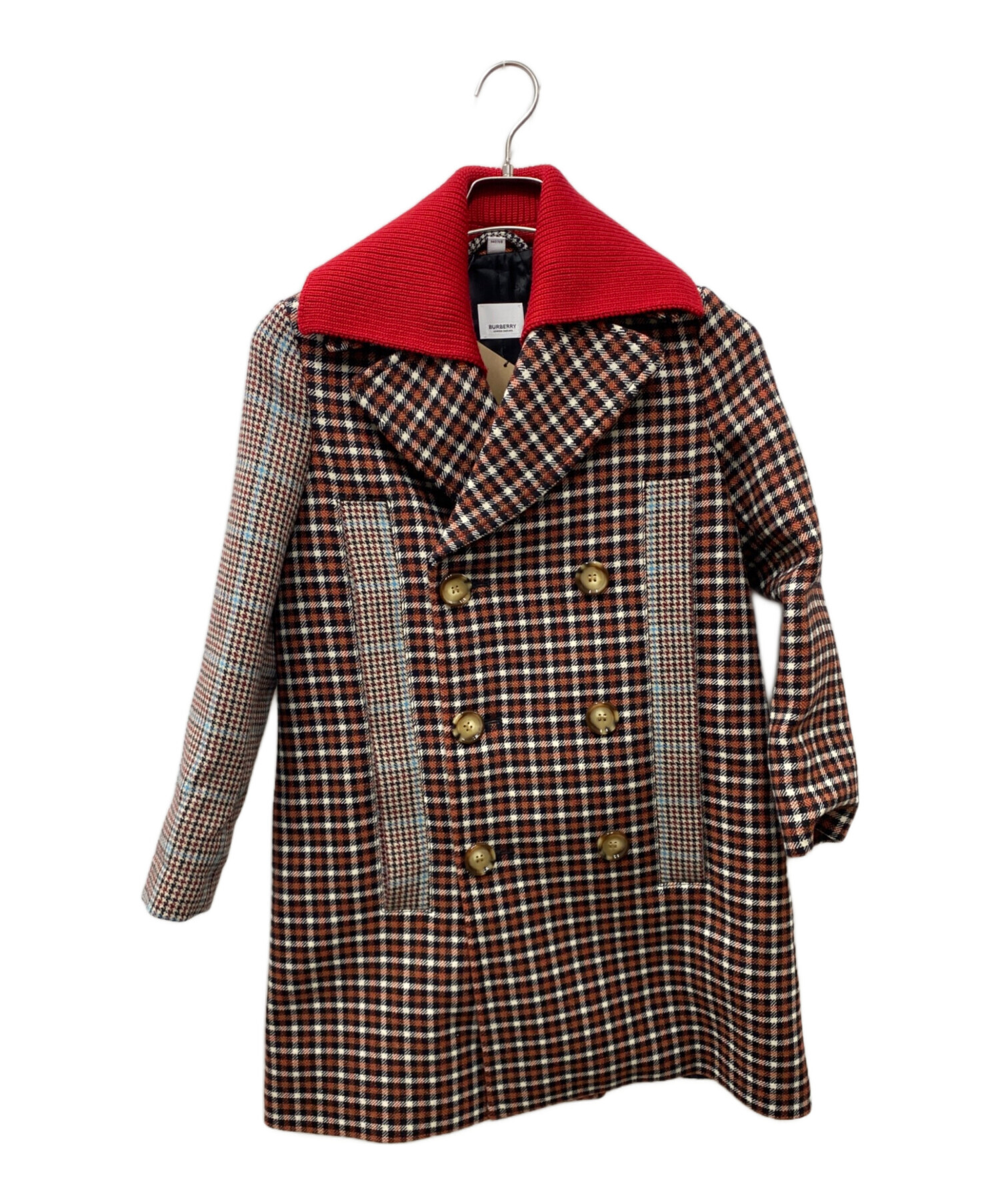 中古・古着通販】BURBERRY (バーバリー) チェック切替ダブルコート 