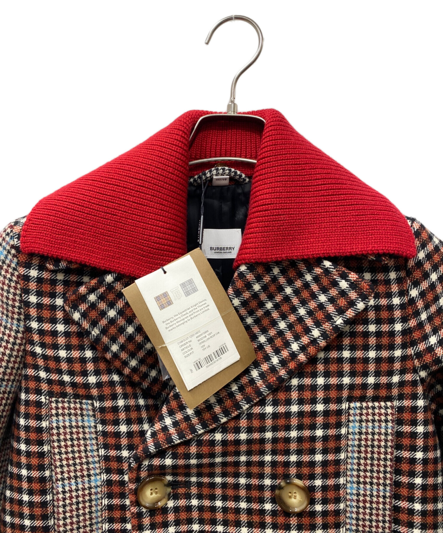 中古・古着通販】BURBERRY (バーバリー) チェック切替ダブルコート 