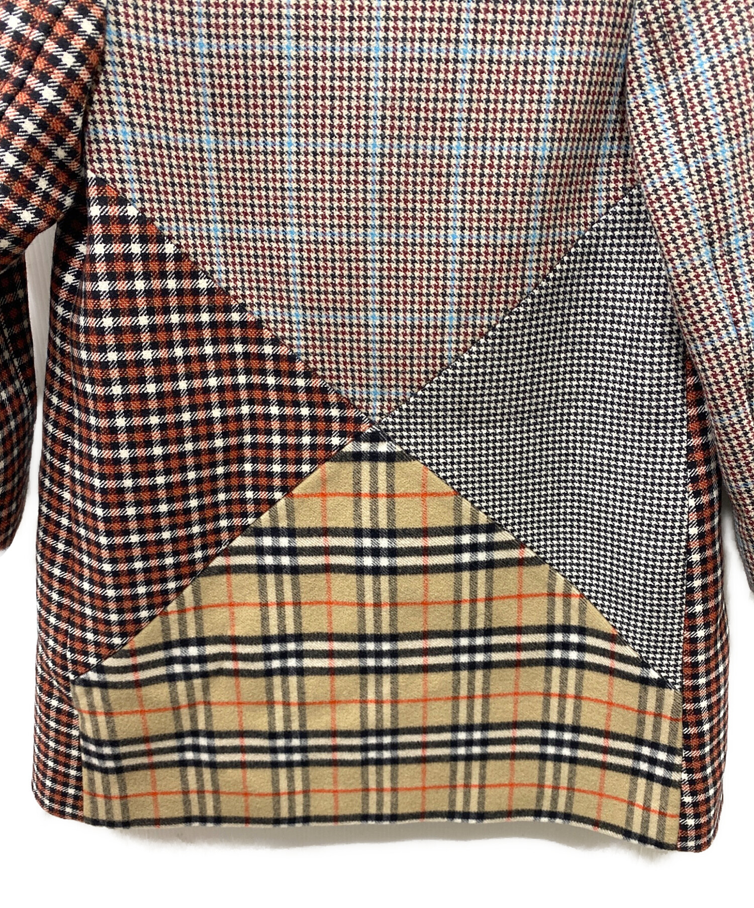 中古・古着通販】BURBERRY (バーバリー) チェック切替ダブルコート 