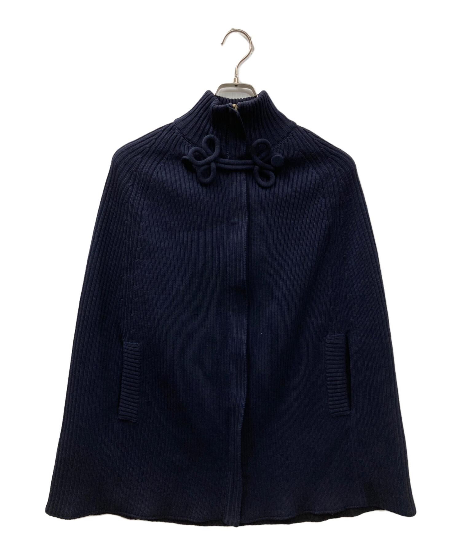 中古・古着通販】VALENTINO (ヴァレンティノ) ニットポンチョ ネイビー