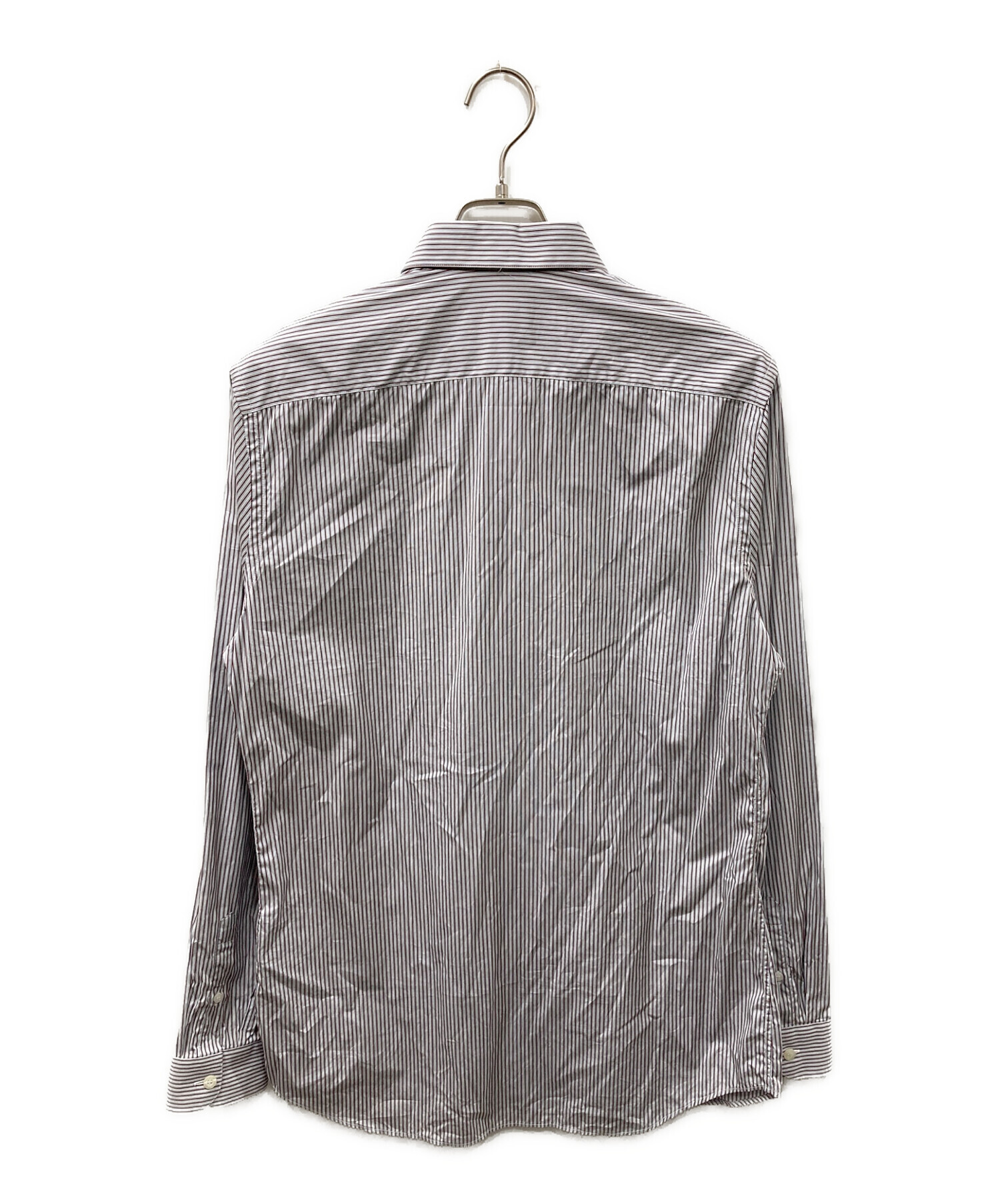中古・古着通販】PRADA (プラダ) ストライプ ドレスシャツ グレー