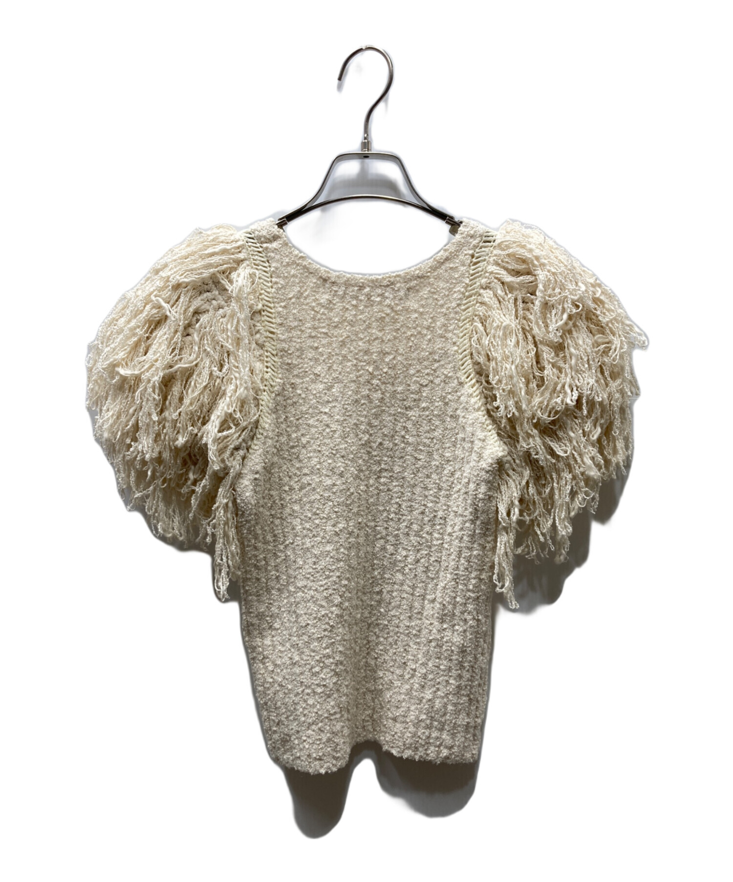 leinwande mohair mixed fringetops ベージュ 中古・古着通販】LEINWANDE (ラインヴァンド) Hand Fringe Knit Top