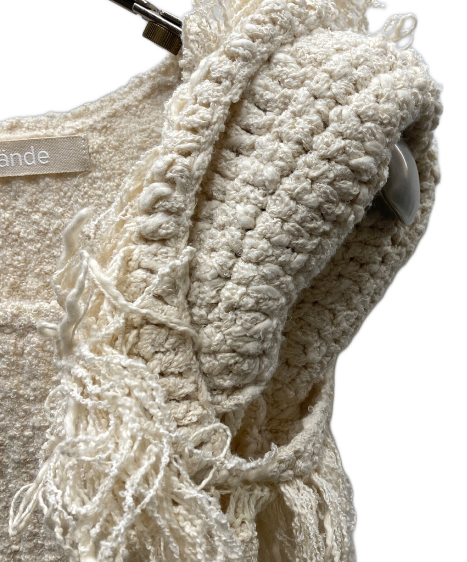 leinwande mohair mixed fringetops ベージュ 中古・古着通販】LEINWANDE (ラインヴァンド) Hand Fringe Knit Top