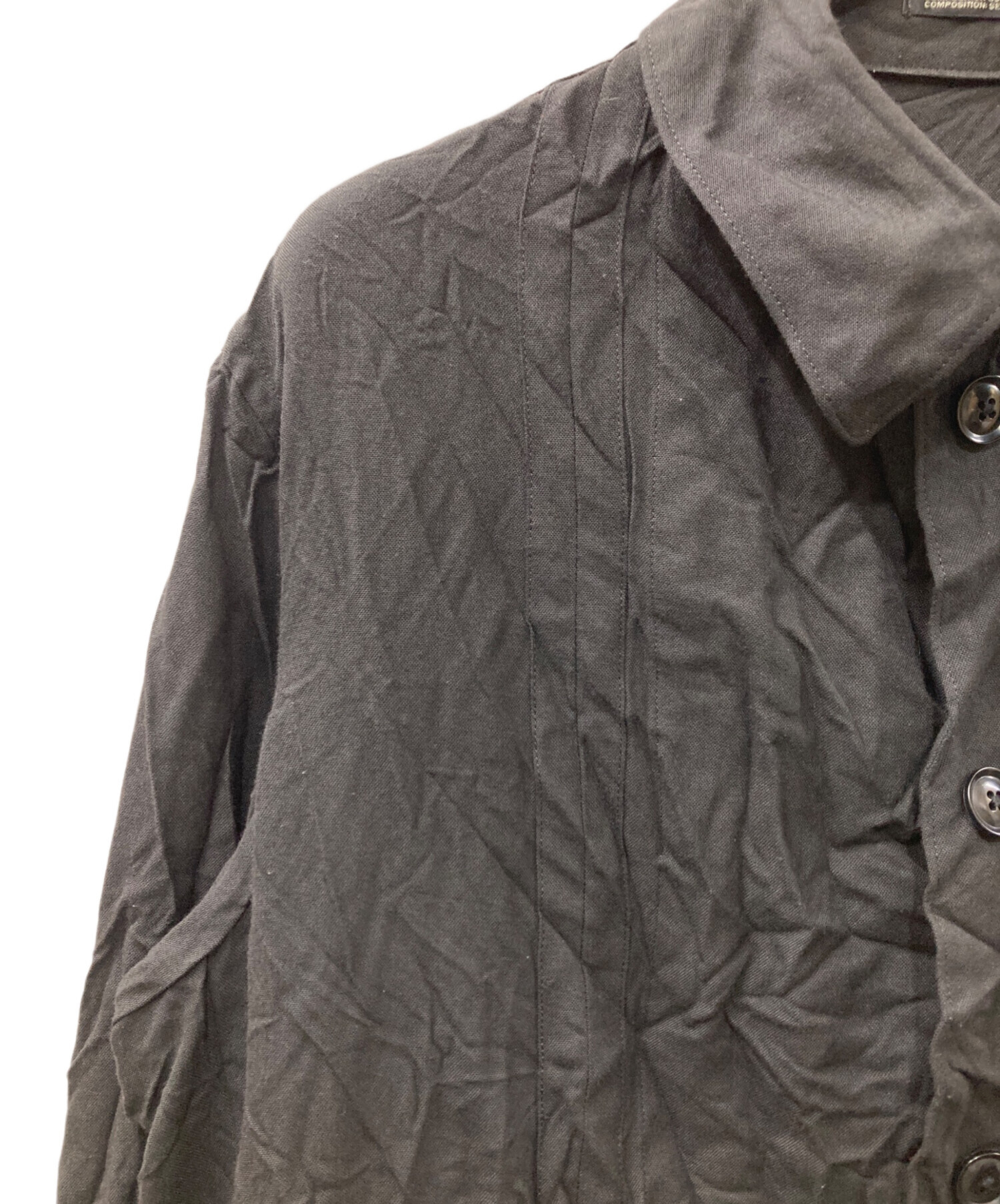 新品 Yohji Yamamoto POUR HOMMEシワギャバビッグブラウス yohji
