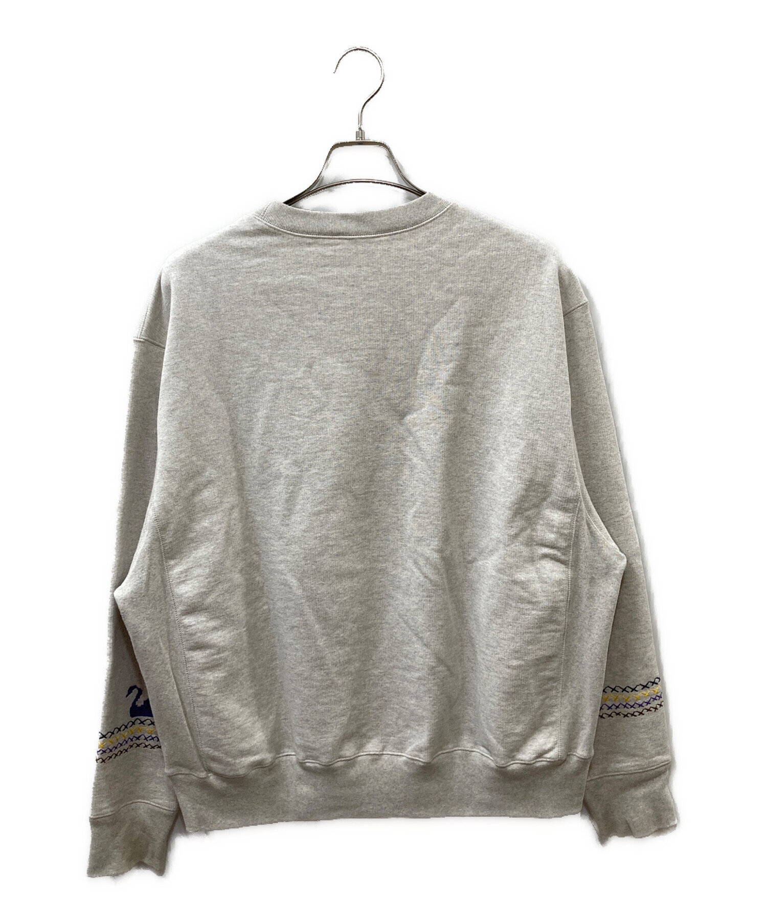 KHOKI (コッキ) Cross-stitch sweat shirt グレー サイズ:3