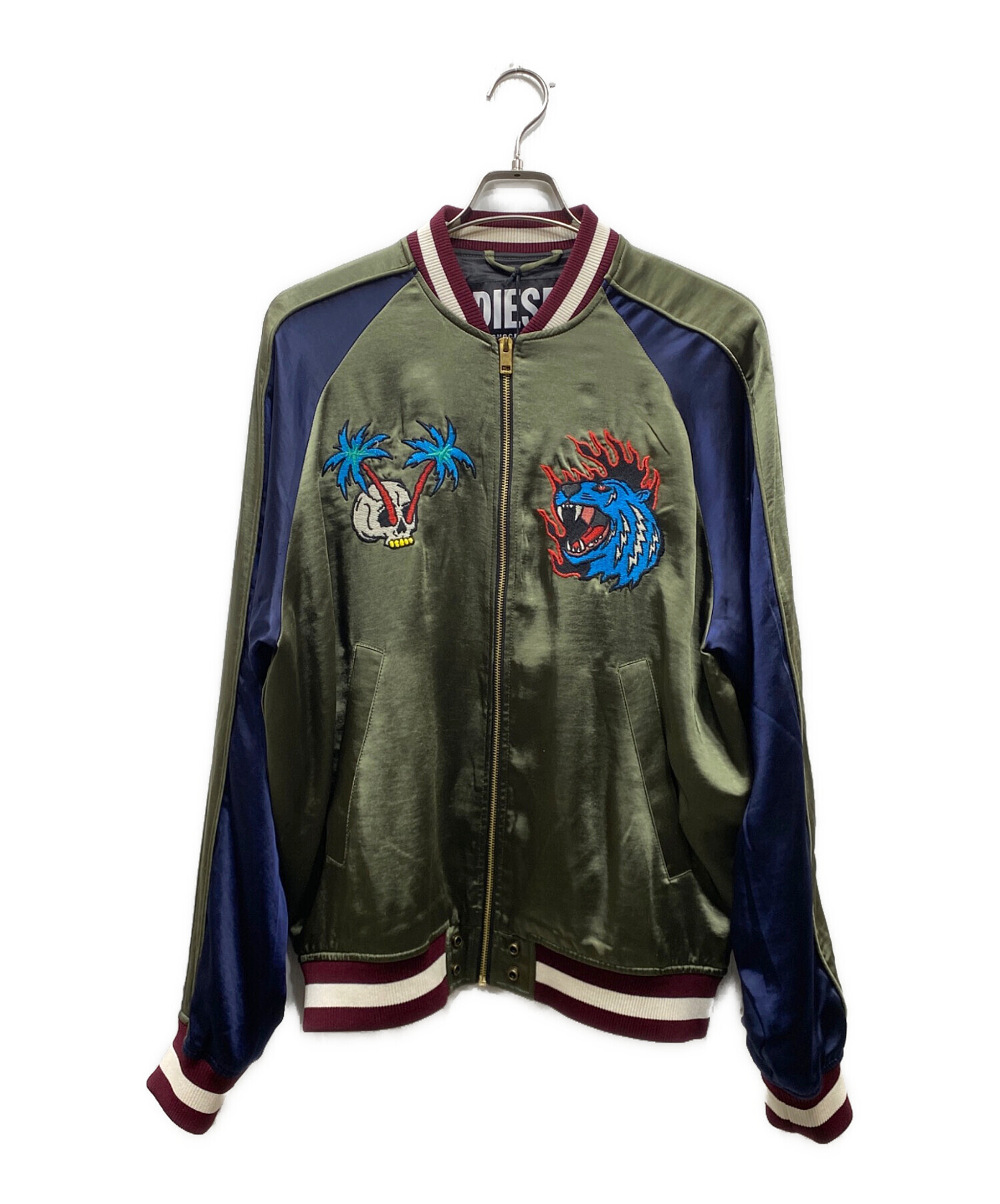 DIESEL (ディーゼル) トラックジャケット ネイビー×グリーン サイズ:L 