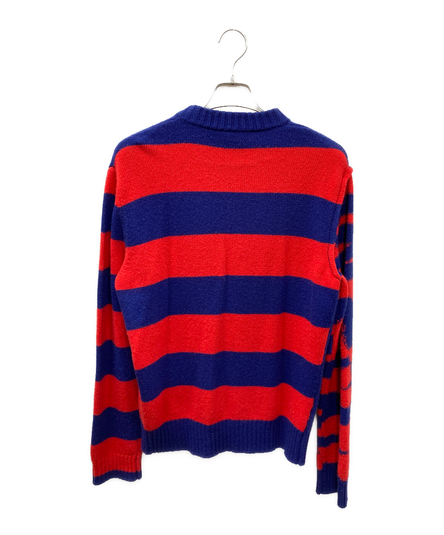 中古・古着通販】MARNI (マルニ) クルーネックニット レッド×ブルー