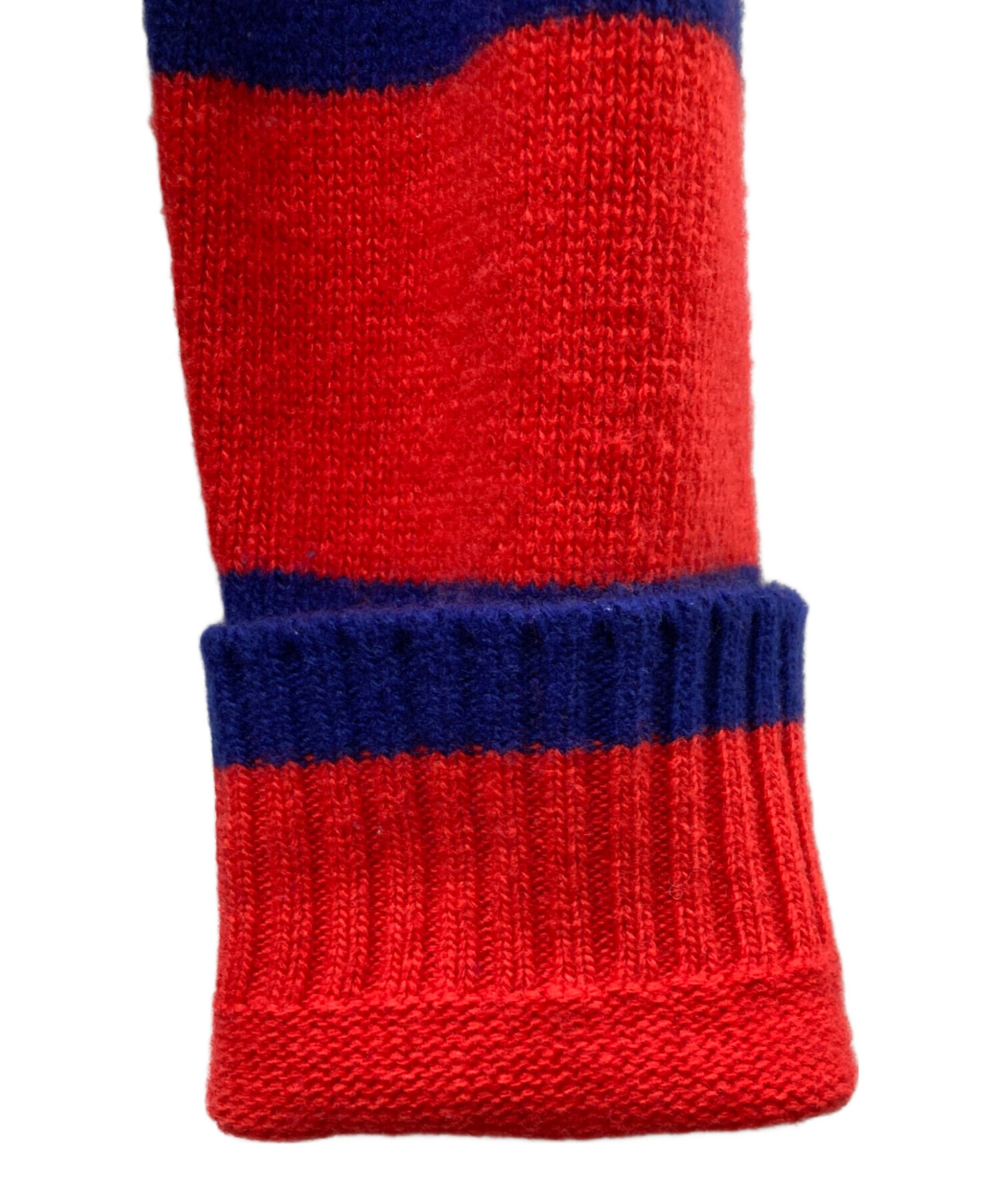 中古・古着通販】MARNI (マルニ) クルーネックニット レッド×ブルー