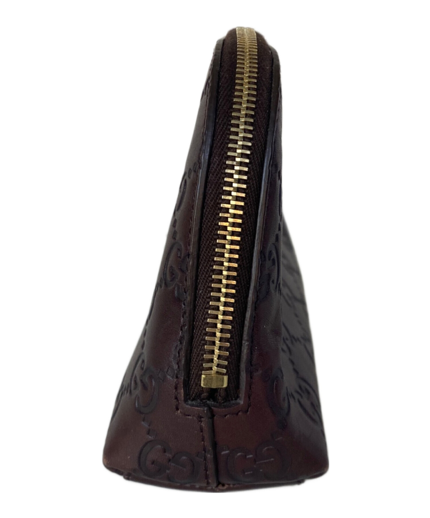 中古・古着通販】GUCCI (グッチ) レザーポーチ ブラウン｜ブランド 