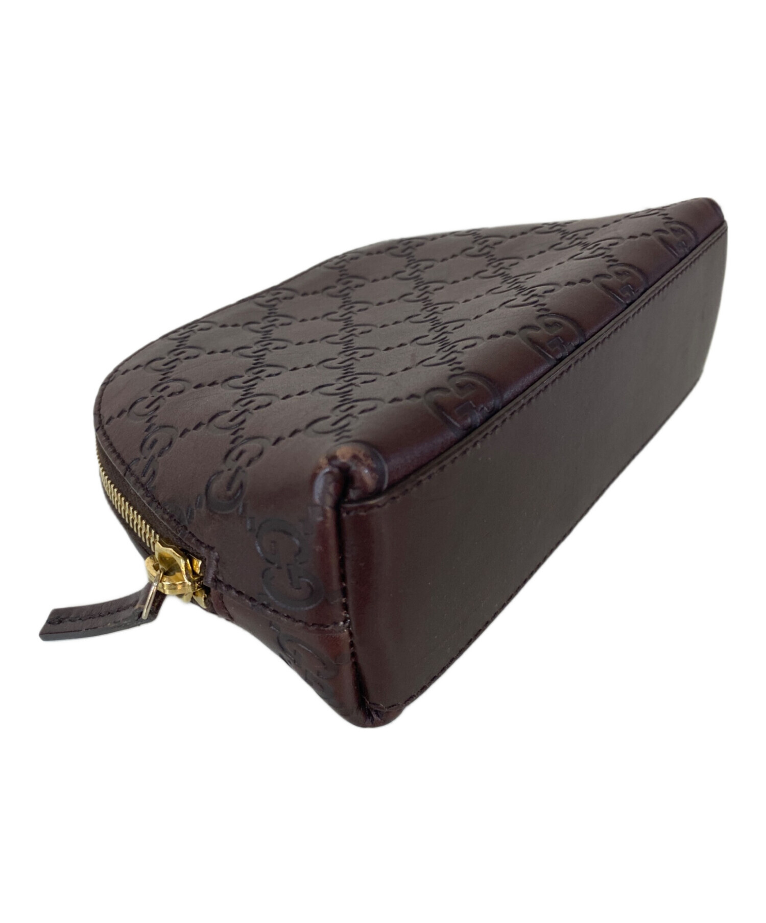 中古・古着通販】GUCCI (グッチ) レザーポーチ ブラウン｜ブランド 