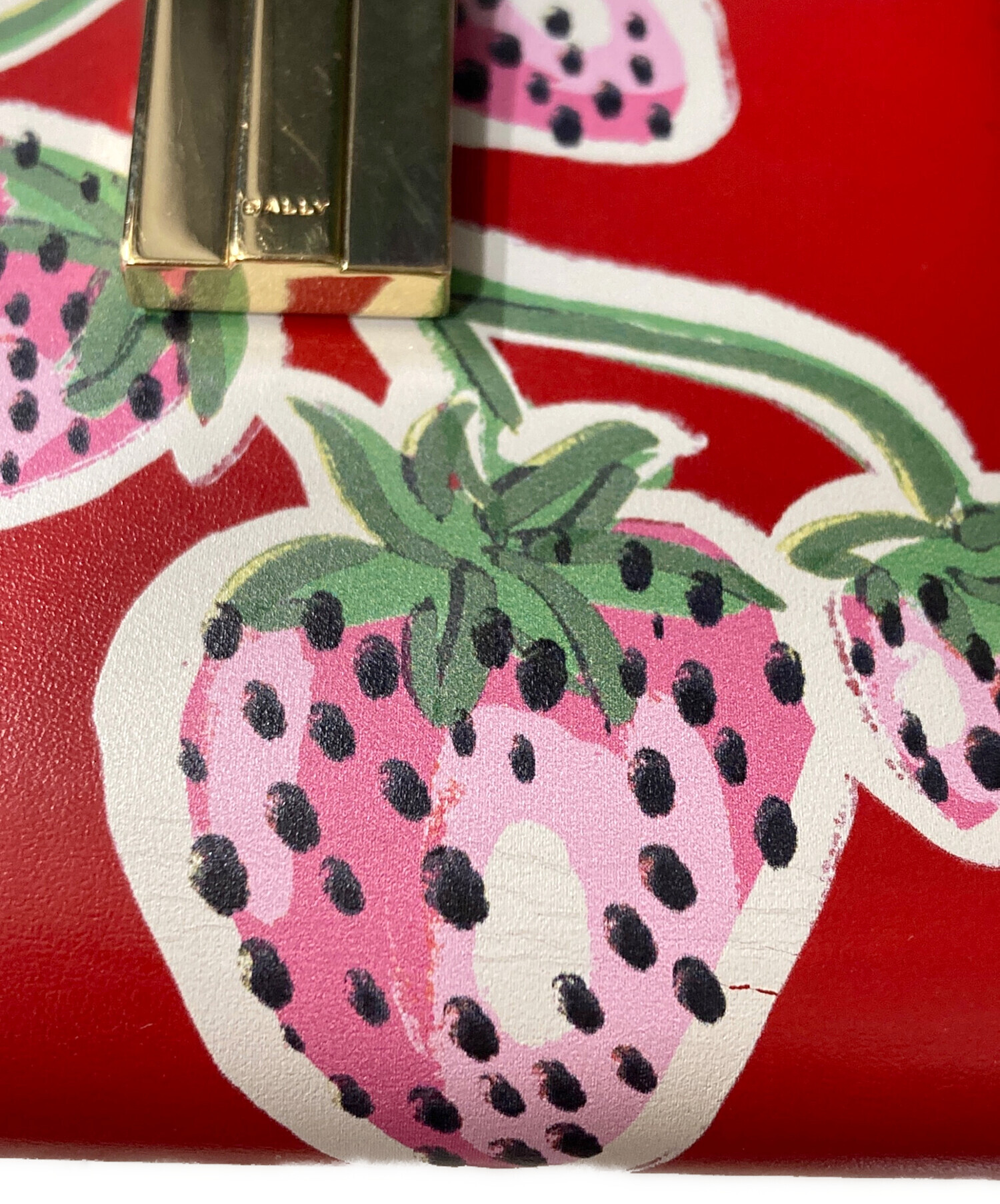 いちごVintage 美品★BALLY レザースーツケース★バリー 中古・古着通販】BALLY (バリー) Ollam カーフレザー ストロベリー